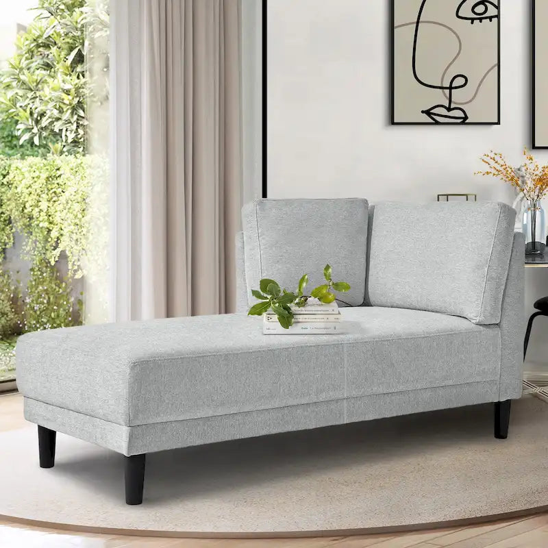 Upholstered Chaise Lounge with Recliner Function