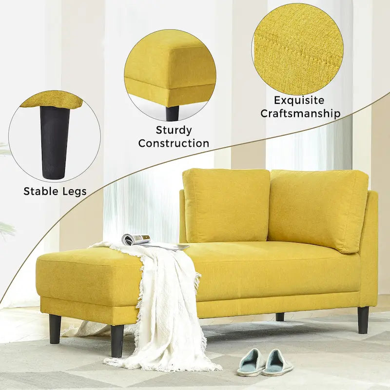 Upholstered Chaise Lounge with Recliner Function