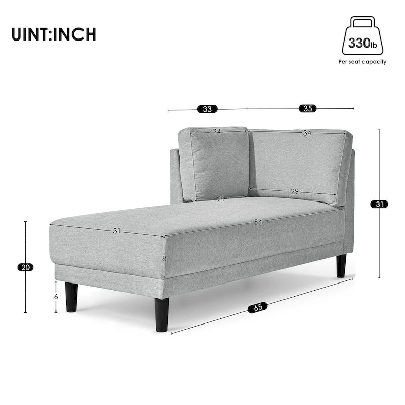 Gepolsterte Chaiselongue mit Liegefunktion