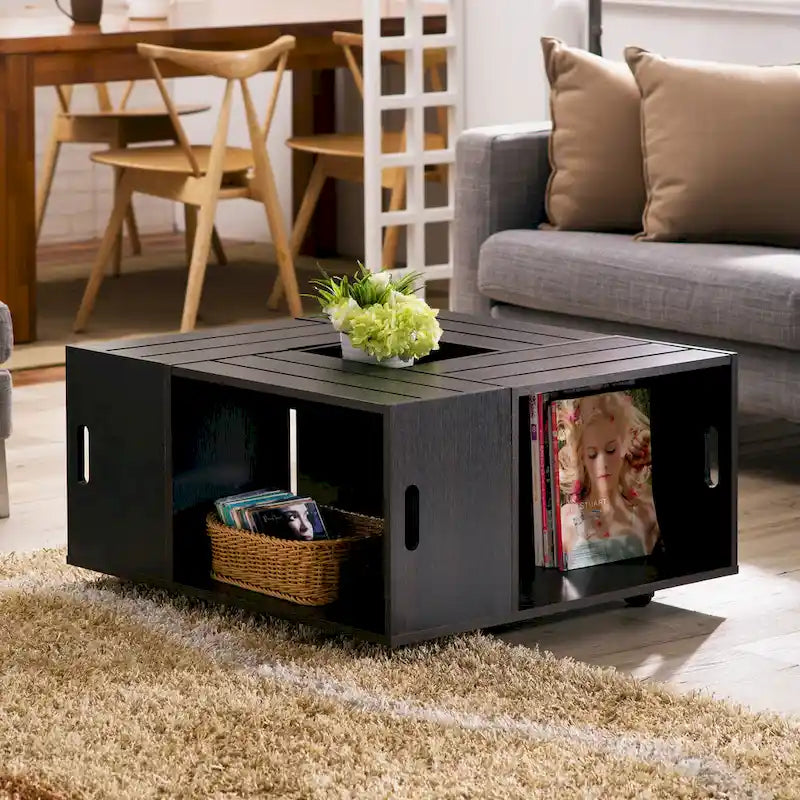 Mobiler Couchtisch mit vielseitigem Stauraum, 32 Inch