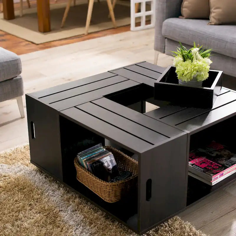 Mobiler Couchtisch mit vielseitigem Stauraum, 32 Inch