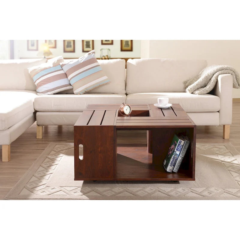 Mobiler Couchtisch mit vielseitigem Stauraum, 32 Inch