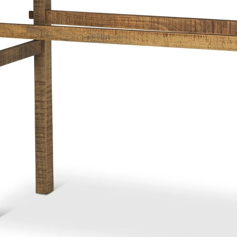 54" Brown Distressed Solid Wood Console Table - 54" x 30" x 16"