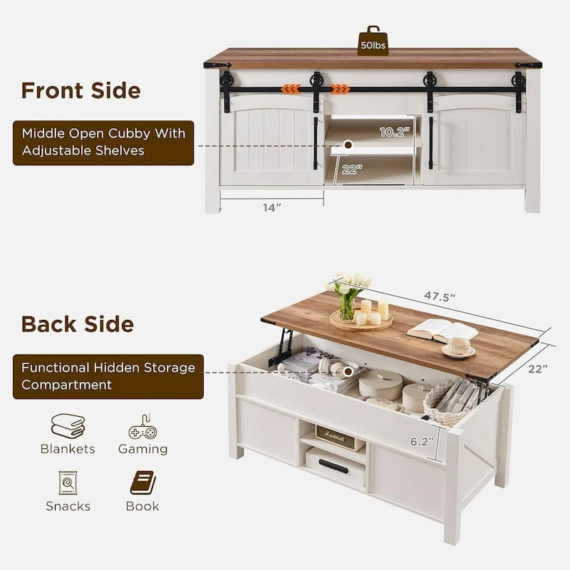 Lift Top Coffee Table with Storage