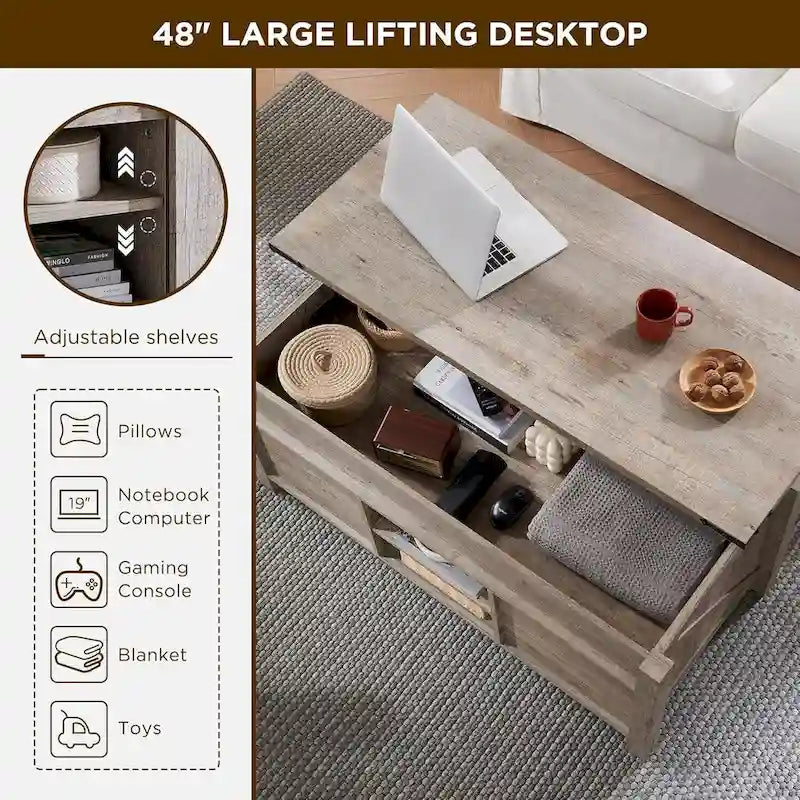 Lift Top Coffee Table with Storage