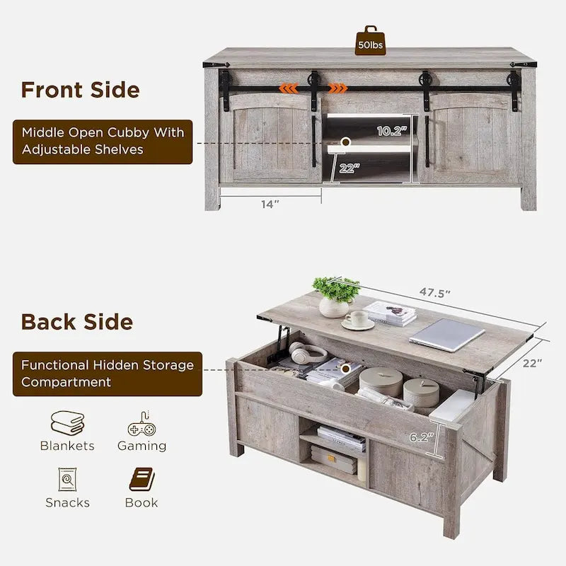 Lift Top Coffee Table with Storage