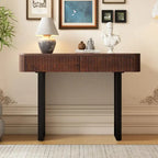 Solid Wood Entryway Console Table with Fluted Design and 2 Drawers