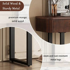 Solid Wood Entryway Console Table with Fluted Design and 2 Drawers
