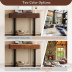 Solid Wood Entryway Console Table with Fluted Design and 2 Drawers