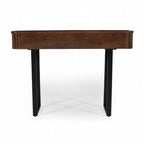 Solid Wood Entryway Console Table with Fluted Design and 2 Drawers