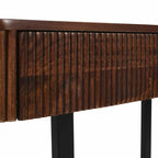 Solid Wood Entryway Console Table with Fluted Design and 2 Drawers