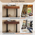 Solid Wood Entryway Console Table with Fluted Design and 2 Drawers