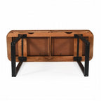 Solid Wood Entryway Console Table with Fluted Design and 2 Drawers