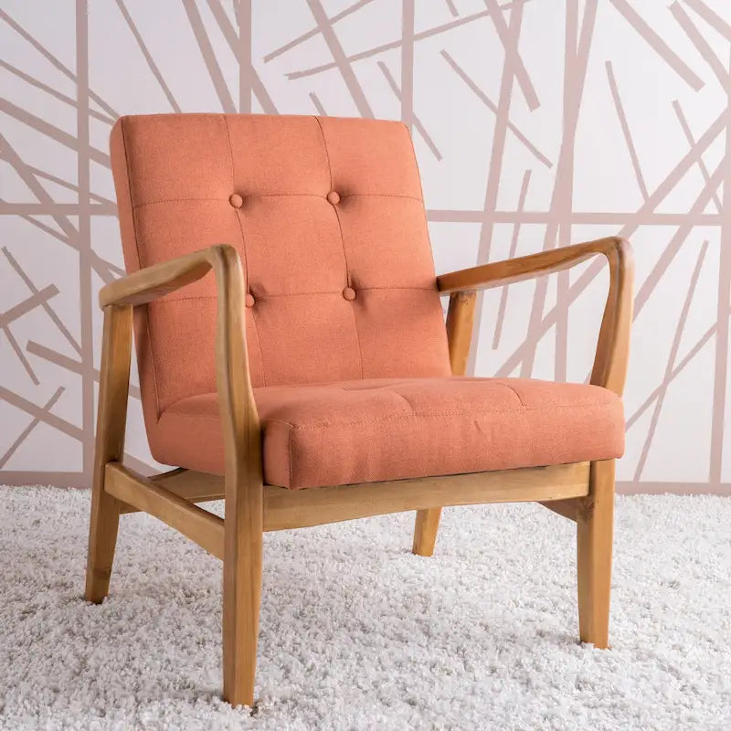Brayden Mid-Century Fabric Club Chair