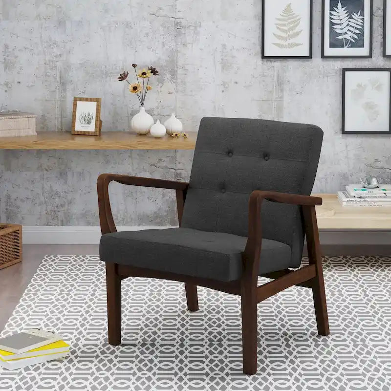 Brayden Mid-Century Fabric Club Chair