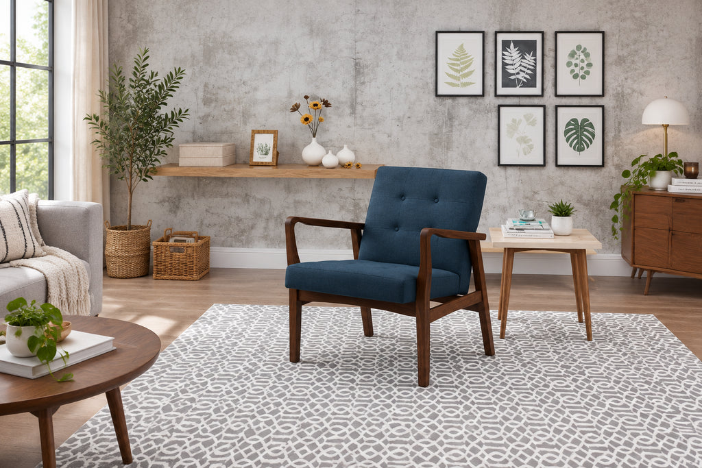 Brayden Mid-Century Fabric Club Chair