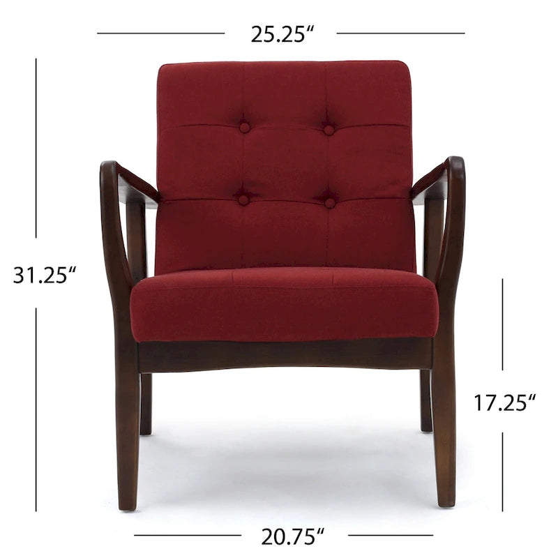 Brayden Mid-Century Fabric Club Chair