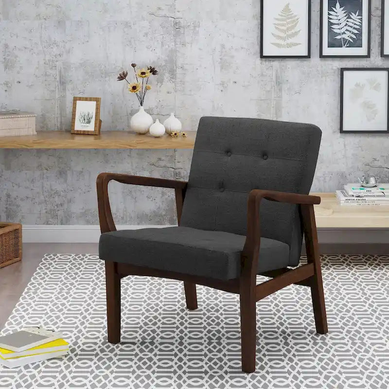 Brayden Mid-Century Fabric Club Chair
