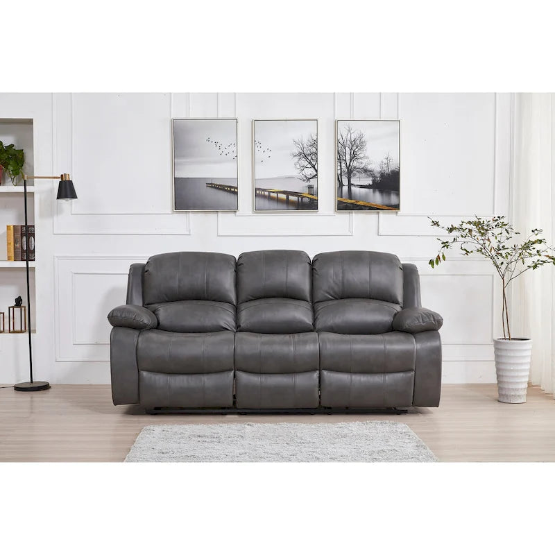 Canapé inclinable électrique 3 places avec recharge USB et repose-pieds relevable