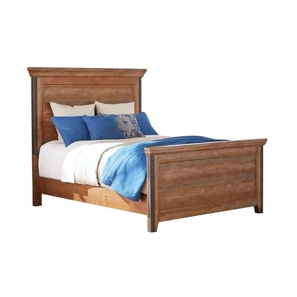 Cabeceira de painel King com acabamento castanho Canyon
