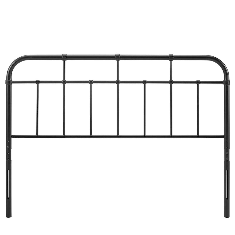 Classic Queen Size Black Metal Headboard