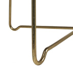 Round Mango Wood Coffee Table with Foldable Gold Iron Legs