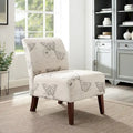 Butterfly Print Accent Chair with Eucalyptus Wood Legs