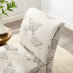 Butterfly Print Accent Chair with Eucalyptus Wood Legs