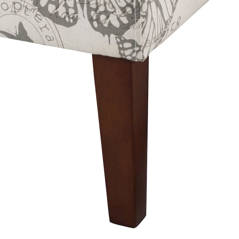 Butterfly Print Accent Chair with Eucalyptus Wood Legs