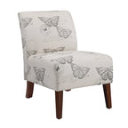 Butterfly Print Accent Chair with Eucalyptus Wood Legs