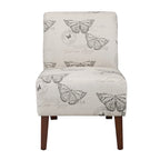 Butterfly Print Accent Chair with Eucalyptus Wood Legs