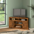 52-Inch Corner TV Stand Console for TVs up to 55 Inches, Whiskey Finish