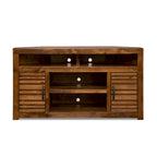 52-Inch Corner TV Stand Console for TVs up to 55 Inches, Whiskey Finish