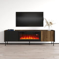 TV-Ständer mit elektrischem Kamin und Stauraum, passend für Fernseher bis 80"