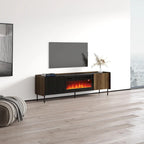 TV-Ständer mit elektrischem Kamin und Stauraum, passend für Fernseher bis 80"
