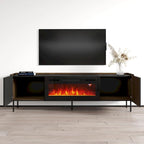 TV-Ständer mit elektrischem Kamin und Stauraum, passend für Fernseher bis 80"