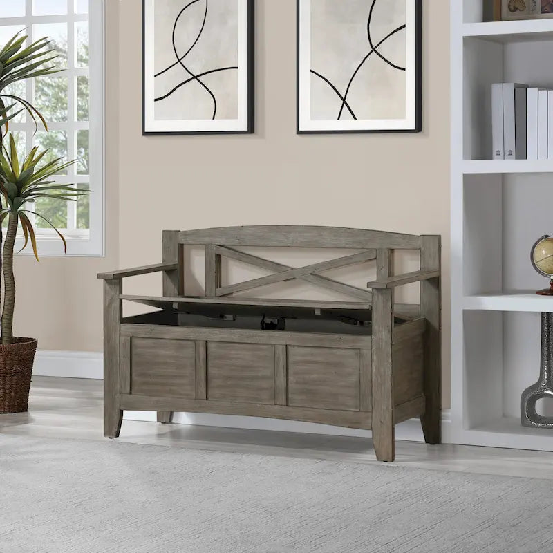 Entryway Bench with Flip Up Storage