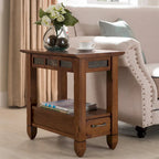 Leick Home Slatestone One Drawer Side Table with Slate Tile