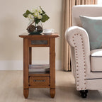Slatestone One Drawer Side Table with Slate Tile