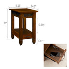 Slatestone One Drawer Side Table with Slate Tile