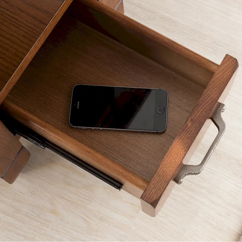 Slatestone One Drawer Side Table with Slate Tile