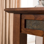 Slatestone One Drawer Side Table with Slate Tile