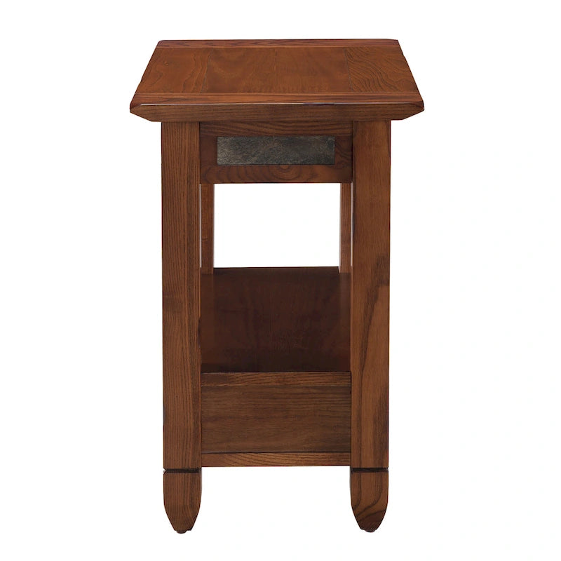 Slatestone One Drawer Side Table with Slate Tile