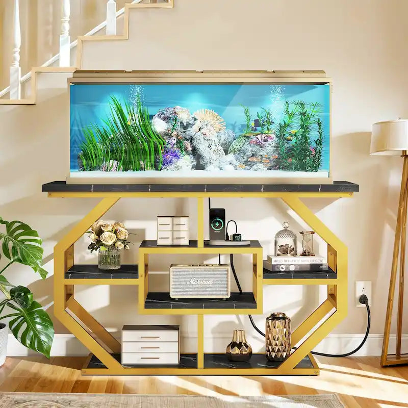 55-75 Gallon Aquarium Stand with Power Outlet and Storage