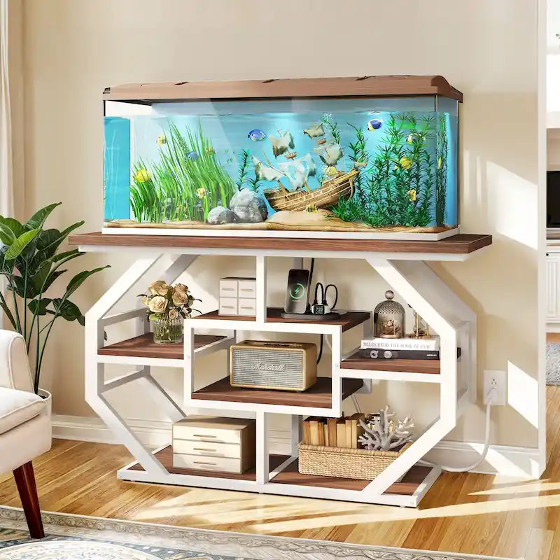 55-75 Gallon Aquarium Stand with Power Outlet and Storage