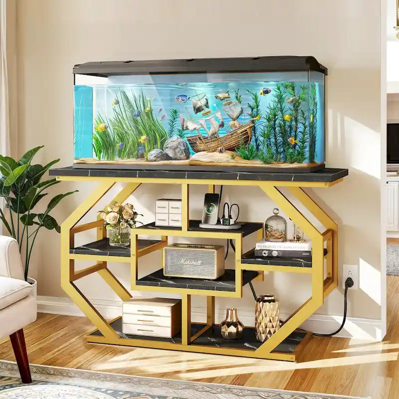 55-75 Gallon Aquarium Stand with Power Outlet and Storage