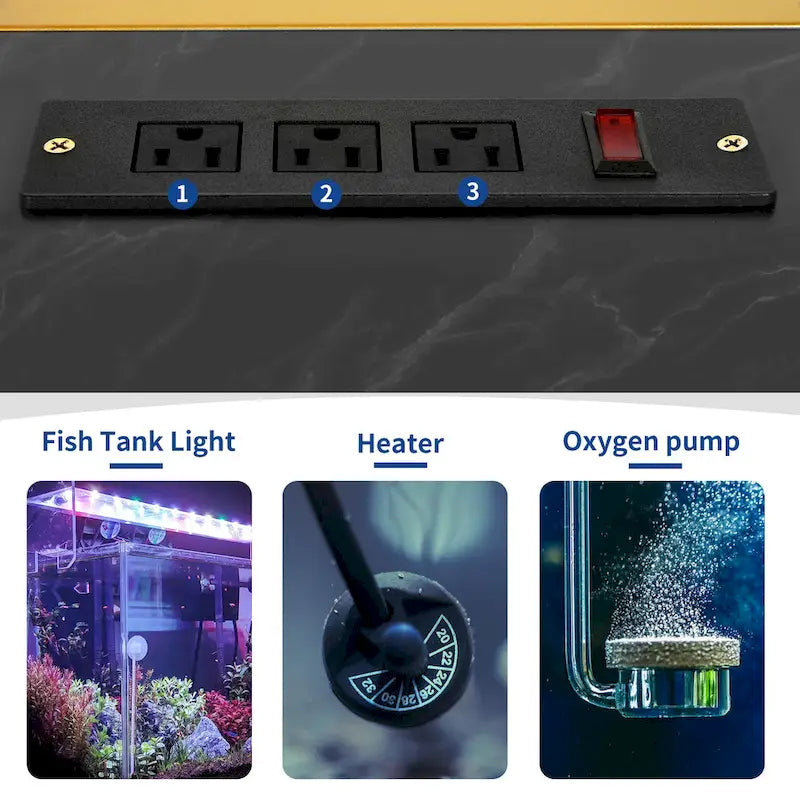 55-75 Gallon Aquarium Stand with Power Outlet and Storage