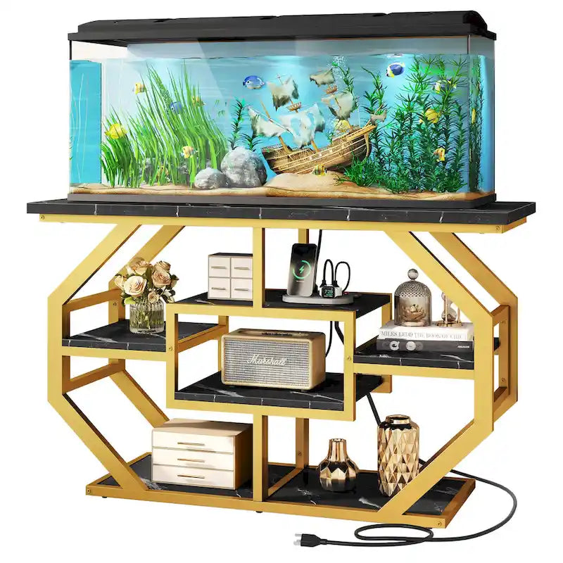 55-75 Gallon Aquarium Stand with Power Outlet and Storage
