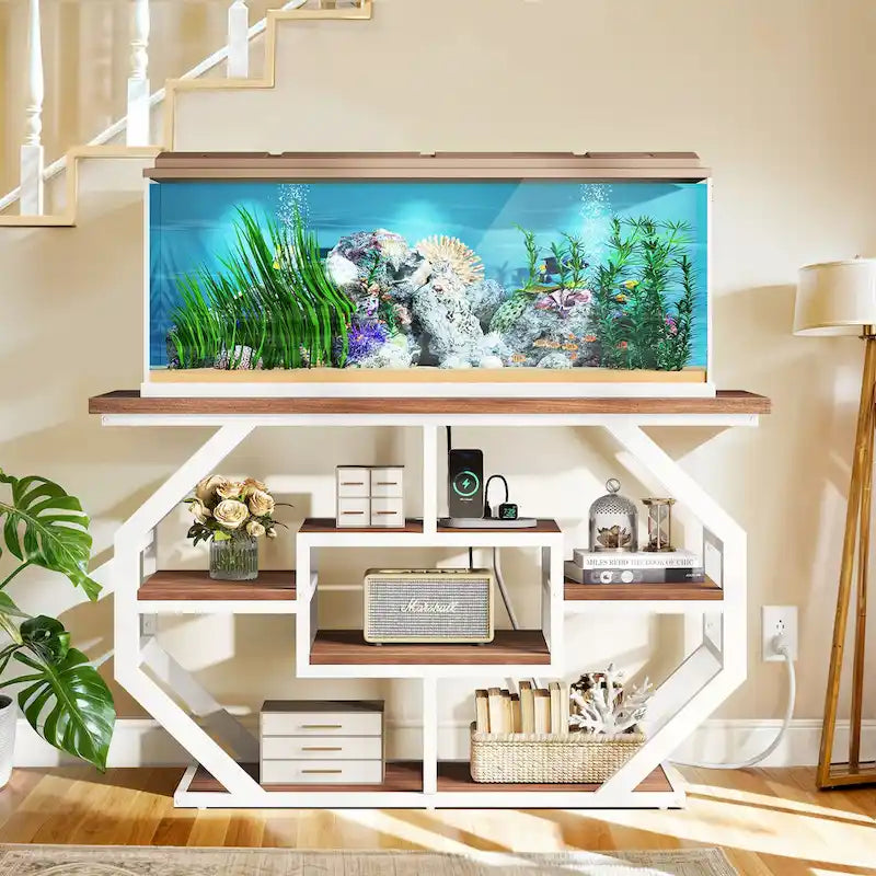 55-75 Gallon Aquarium Stand with Power Outlet and Storage