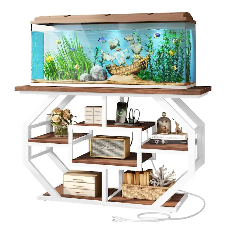 55-75 Gallon Aquarium Stand with Power Outlet and Storage